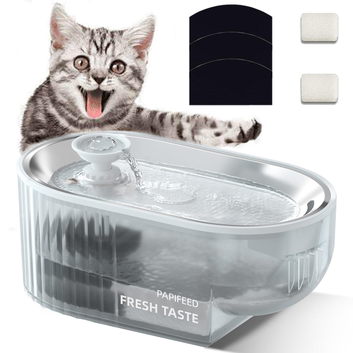 Stainless Steel Cat Water Fountain – 2.5L