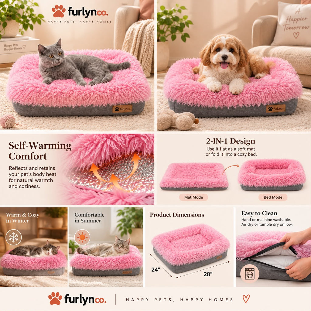 CozyPaws Self-Warming Pet Bed for Small Dogs & Cats