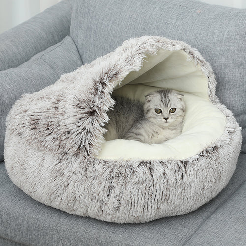 Fluffy Cat Cave Bed